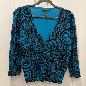 SOLD Black and Turquoise Cardigan